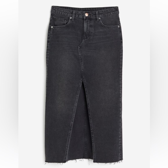 🖤 H&M Black Jean Skirt (Size 2) - Picture 2 of 11